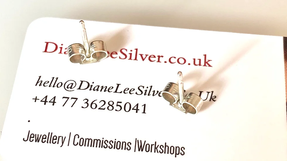 Earrings - Silver Studs Rectangular set with CZ FW