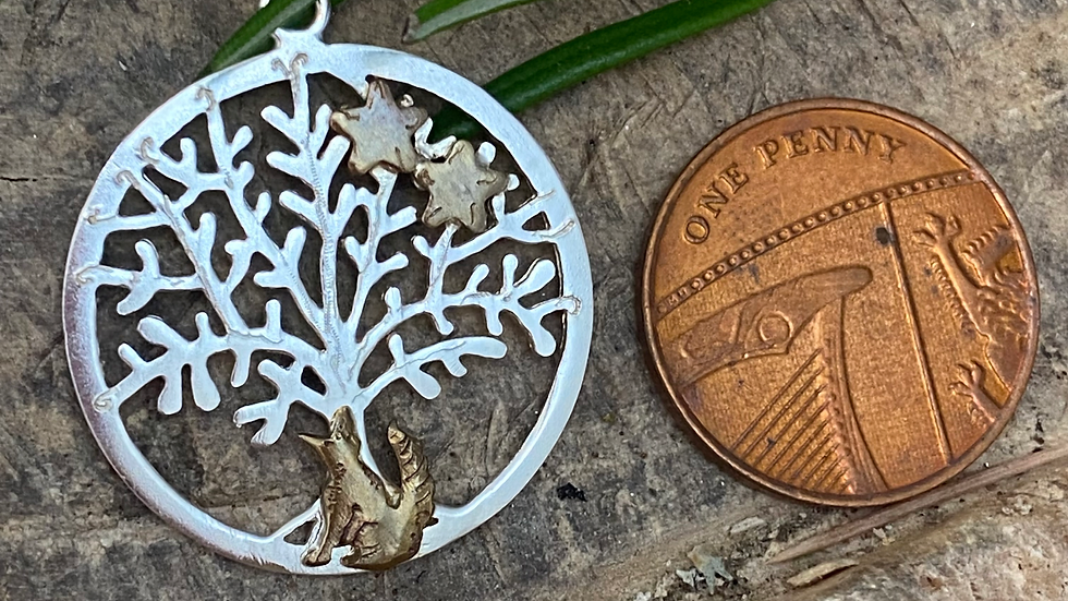 Dreaming Fox and Tree of Life Pendant © (W)