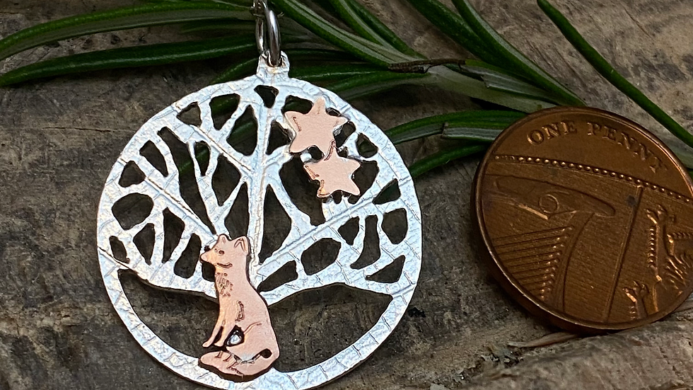 Gentle Fox, Stars, Tree of Life Pendant ©