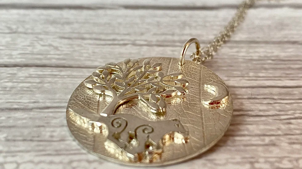 Running Wolf Necklace © -Sterling Silver.
