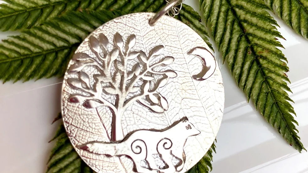 Running Wolf Necklace © -Sterling Silver.