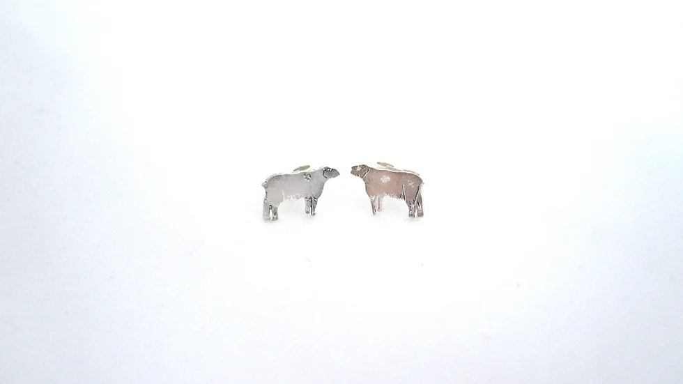 Sheep silver stud earrings 