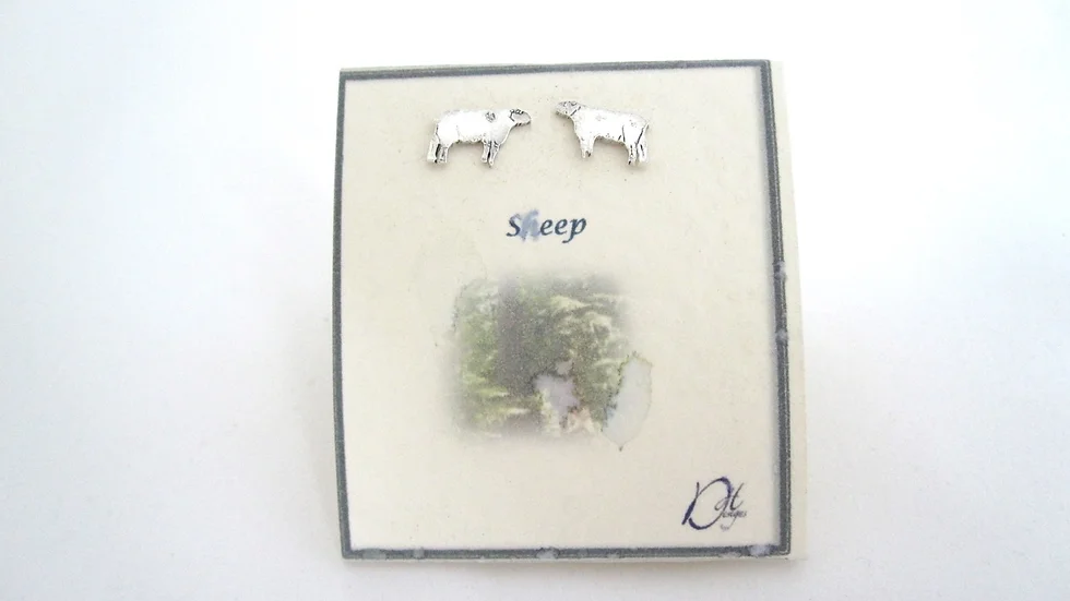 Sheep silver stud earrings 