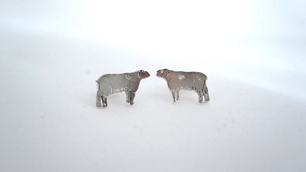 Sheep silver stud earrings 