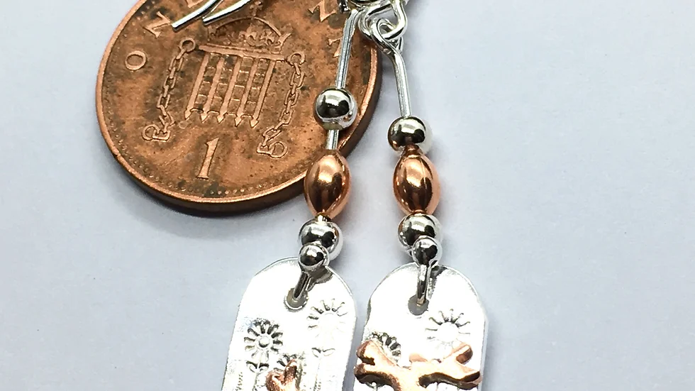 Boxing Hare Mis-Matched Drop Earrings