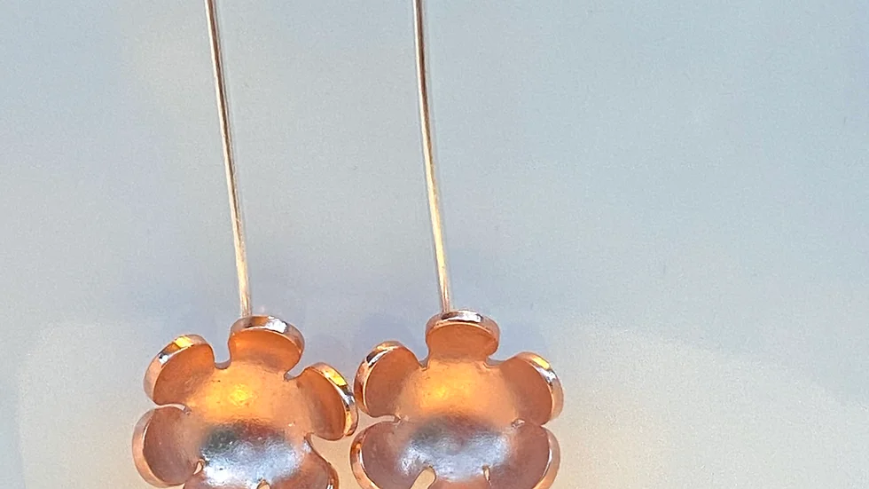 Copper Silver Flower Series Earrings