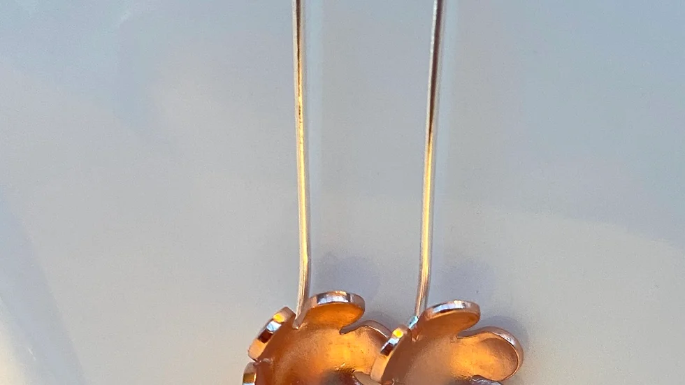Copper Silver Flower Series Earrings