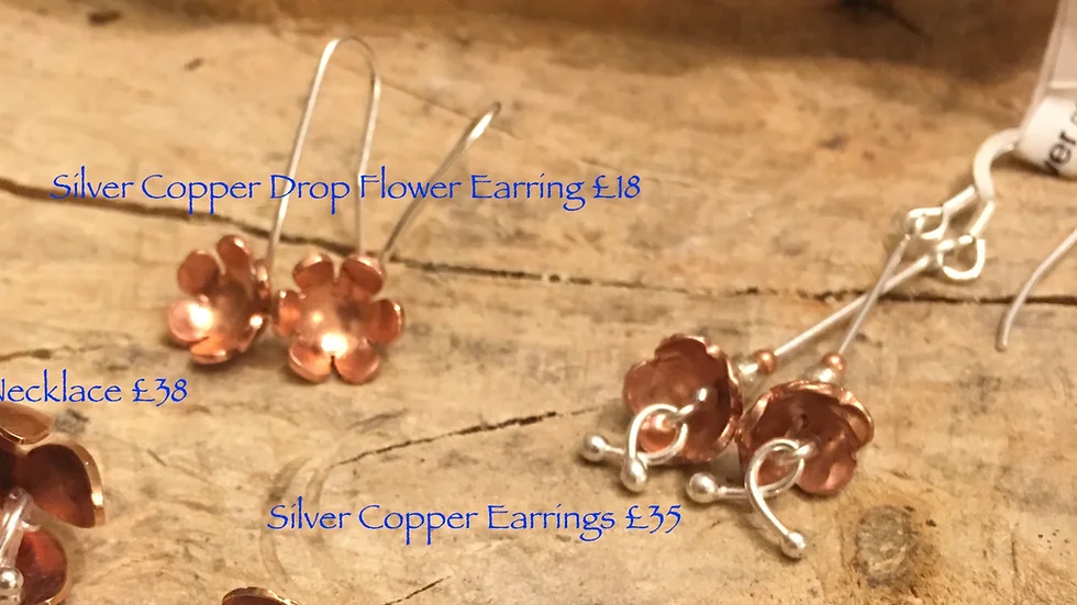 Copper Silver Flower Series Earrings