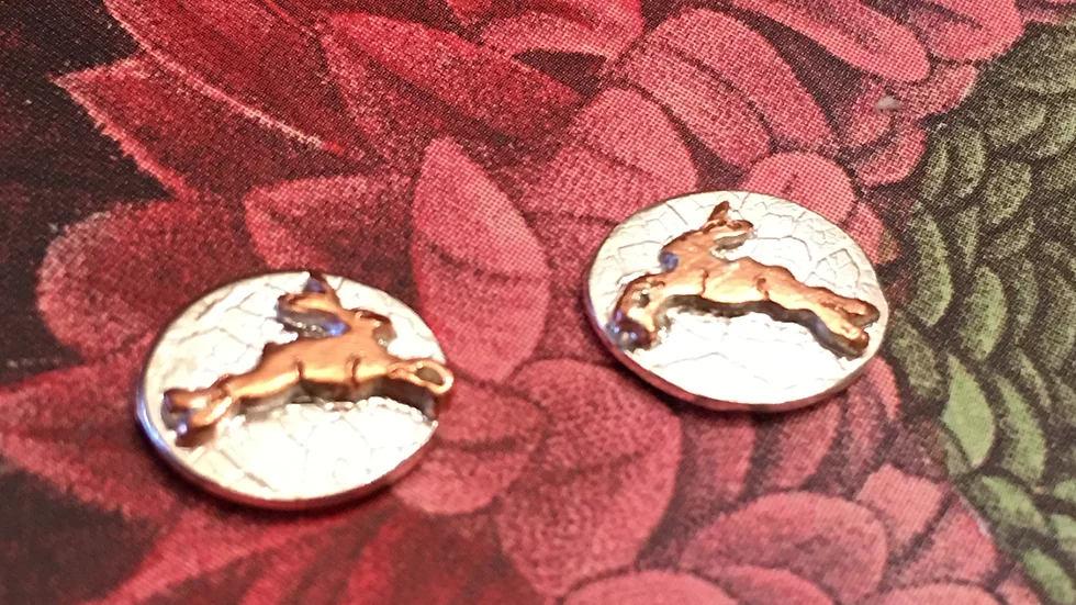 Hare Earrings Copper & Silver