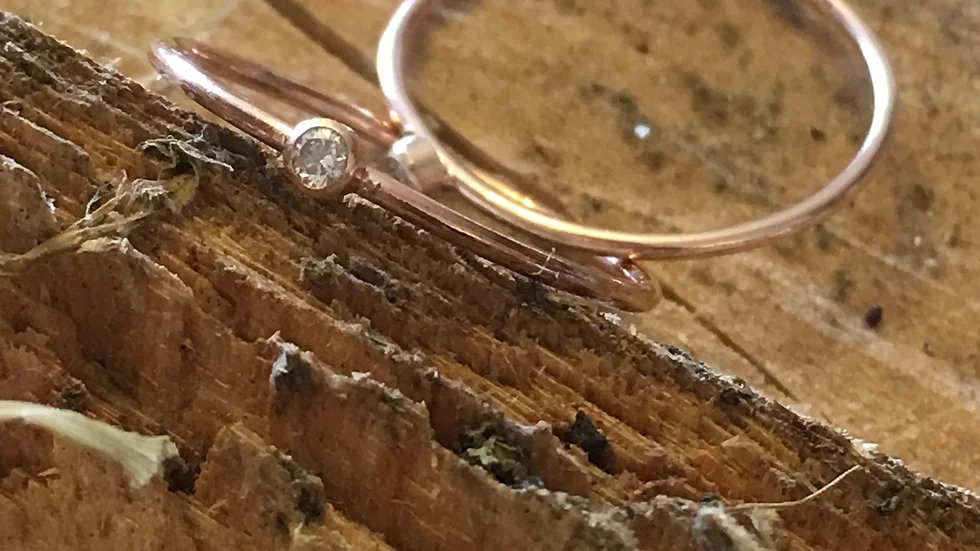 Ring, Gold Plated Silver CZ Stone