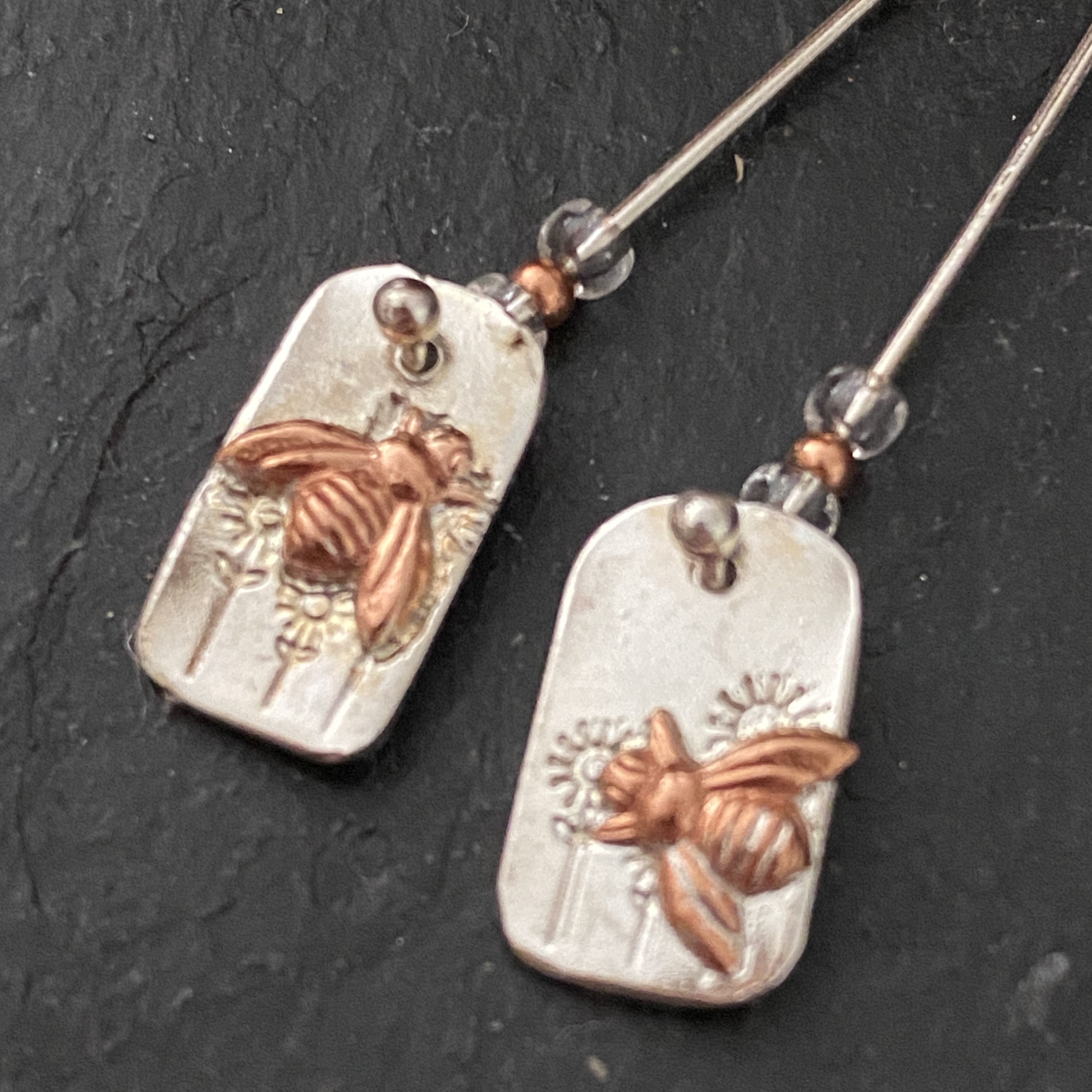 Bee Mis-Matched Drop Earrings