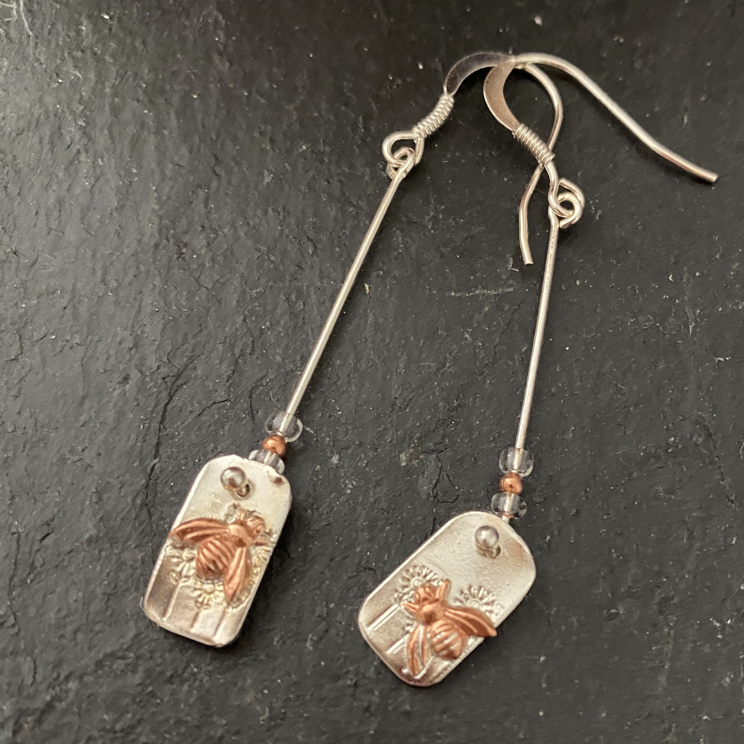 Bee Mis-Matched Drop Earrings
