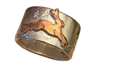 Hare Ring © -Sterling Silver & Copper Size N
