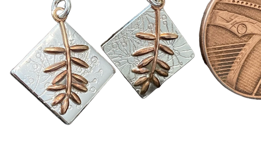 Earrings Botanics Drop Silver Copper Earrings F&W