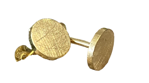 Brushed Gold Stud Earrings  Gold plated Silver Stud  Earrings. W&F