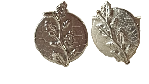 Oak Leaf and Acorn Stud Earrings  Sterling Silver Stud Post Earrings.
