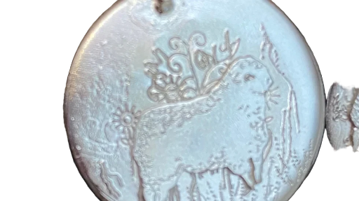 Medium Greyface Valeens Sheep Pendant .  Solid Silver Coin Pendant