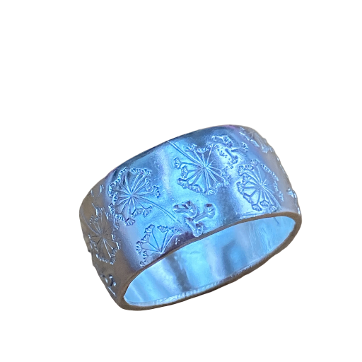 Dandelion Fluff Sterling Silver Ring size P 