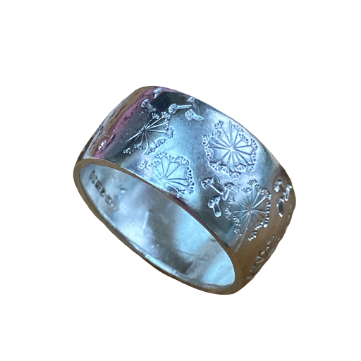 Dandelion Fluff Sterling Silver Ring size P 