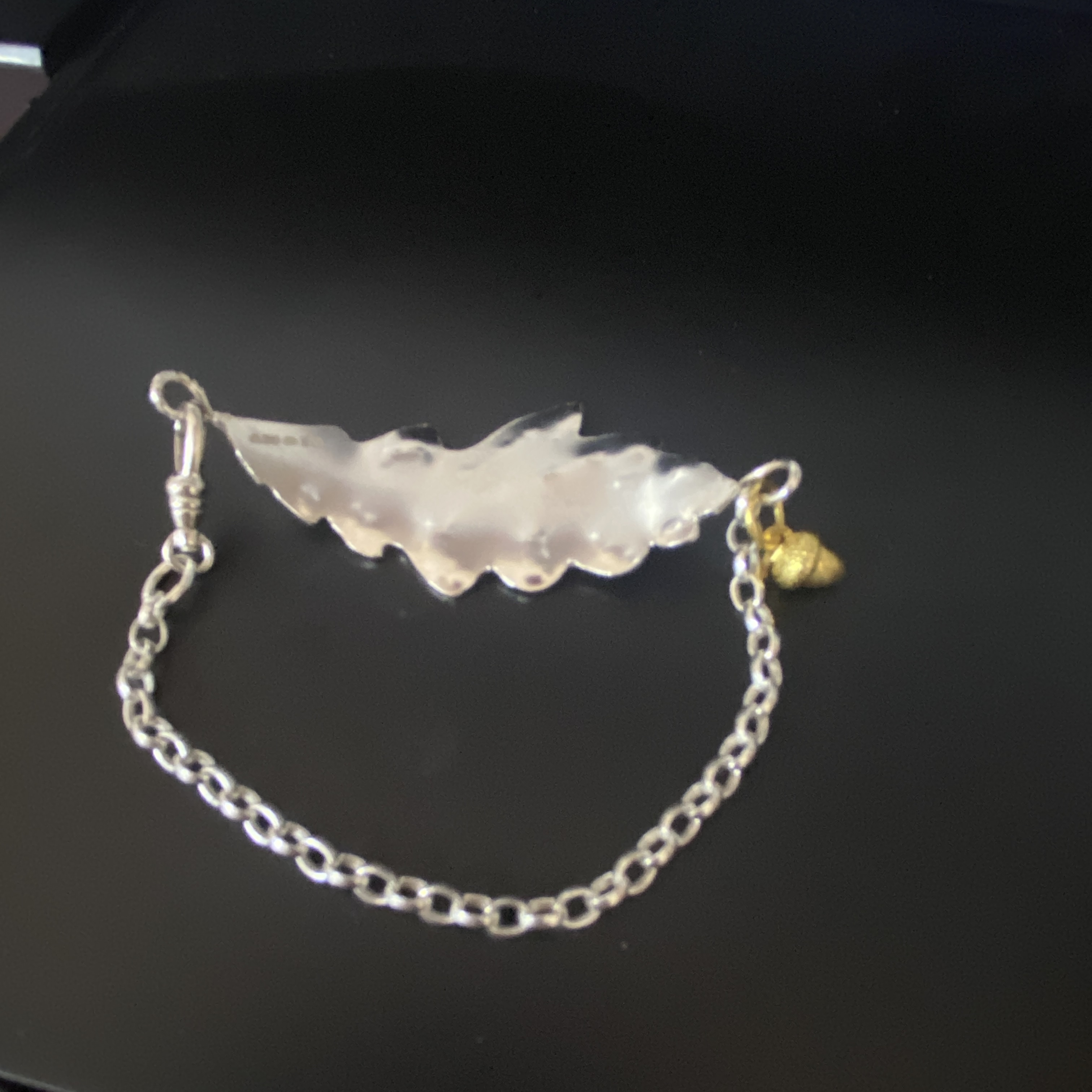Silver Oak Leaf and Acorn Bracelet