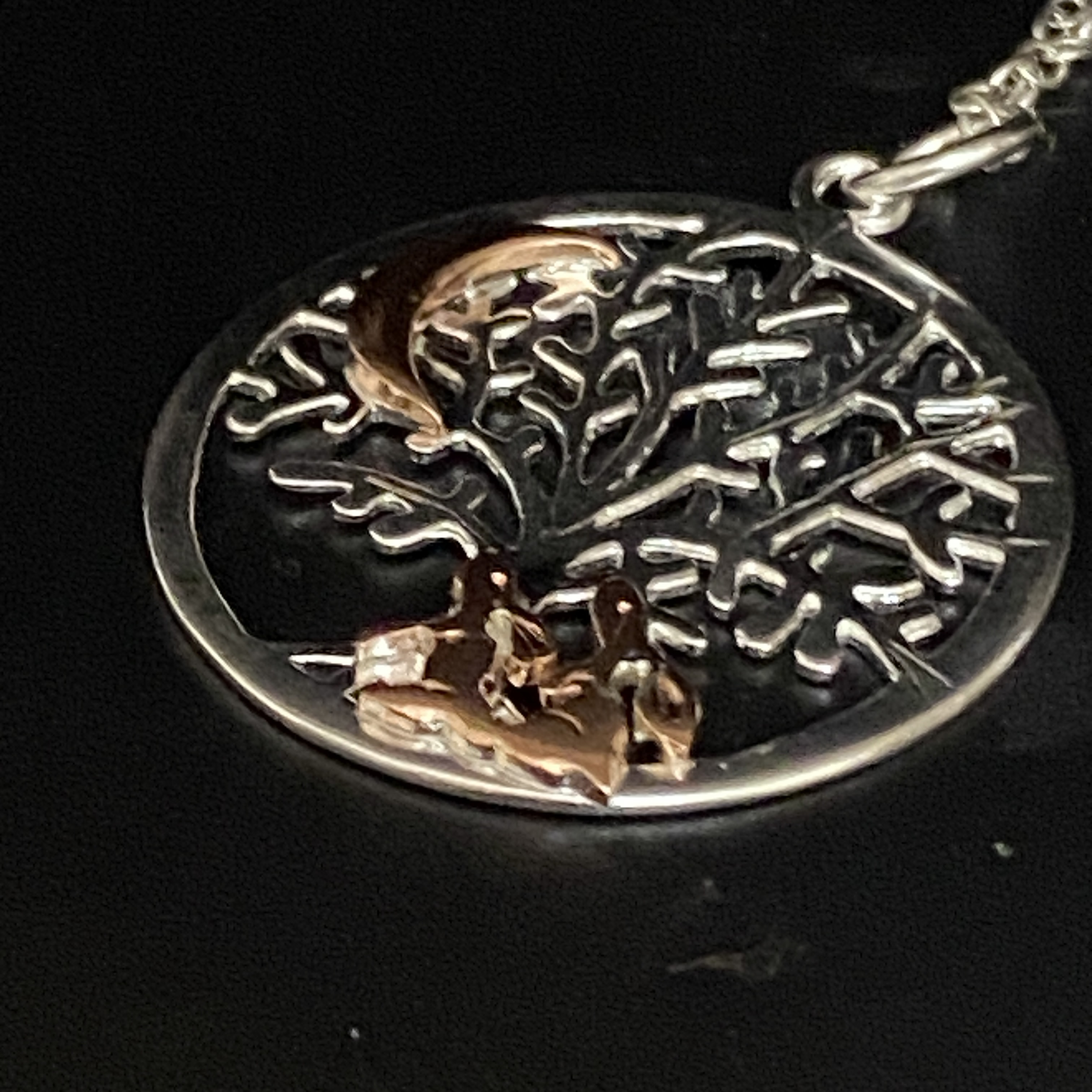 Two Bunnies  - Tree of Life Pendant 1024