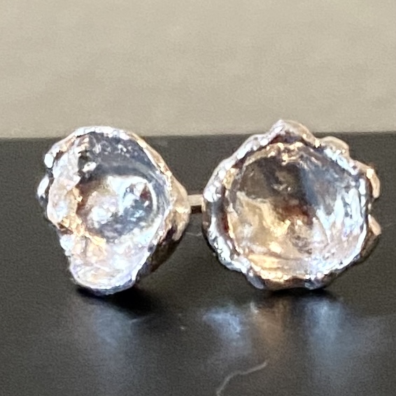 Puddles.  Eco Sterling Silver Earrings