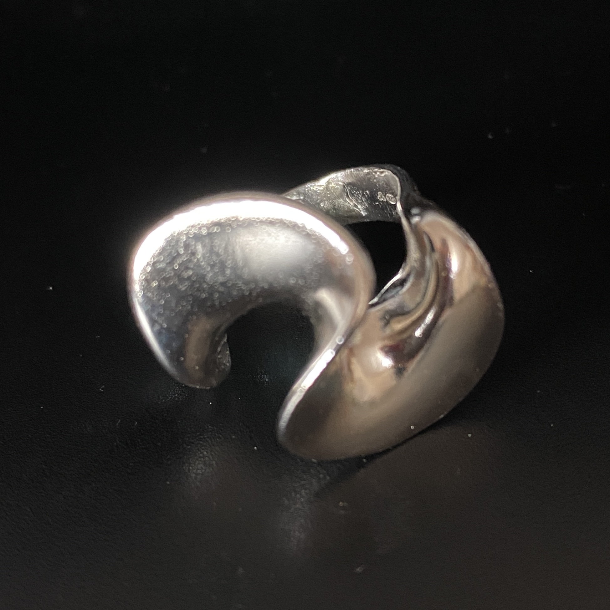 Wave Ring Silver Statement Ring size P 1/2