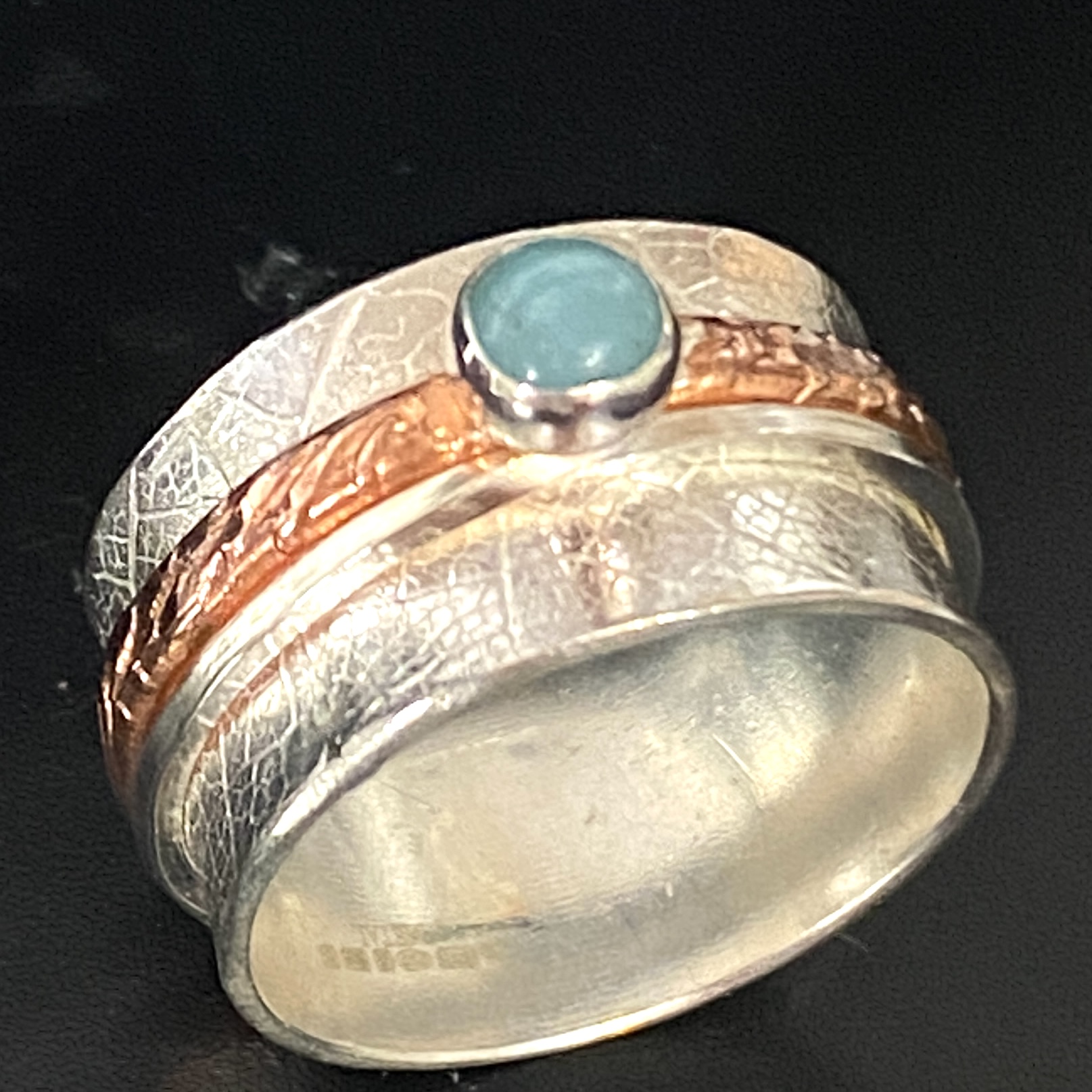 Larimar 'Shepherdess' Spinning Ring Size O