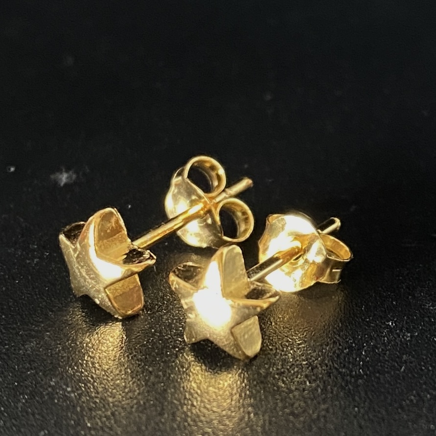 Gold Silver Star Stud Earrings