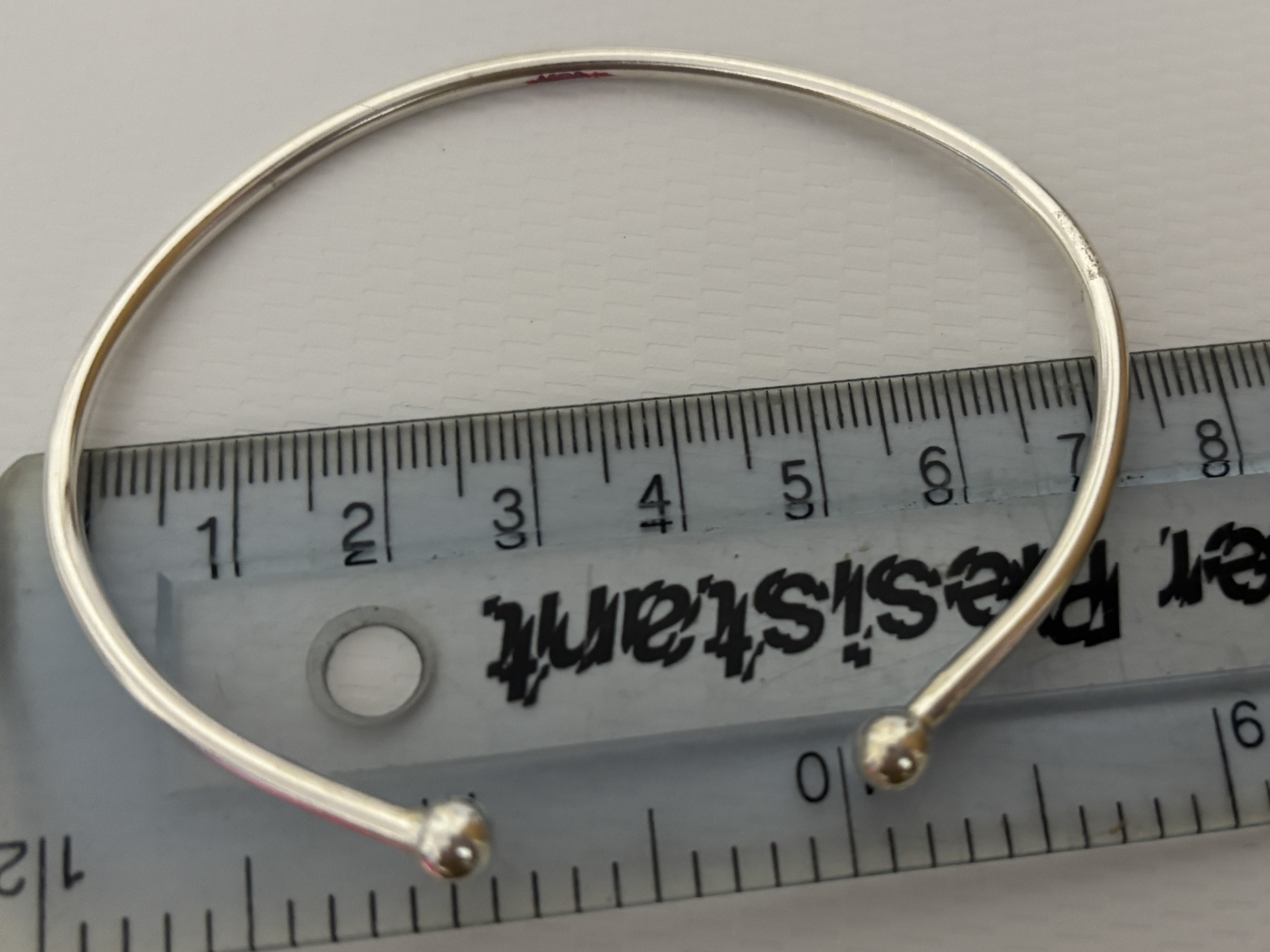 Solid Sterling Silver Open Bangle Bracelet