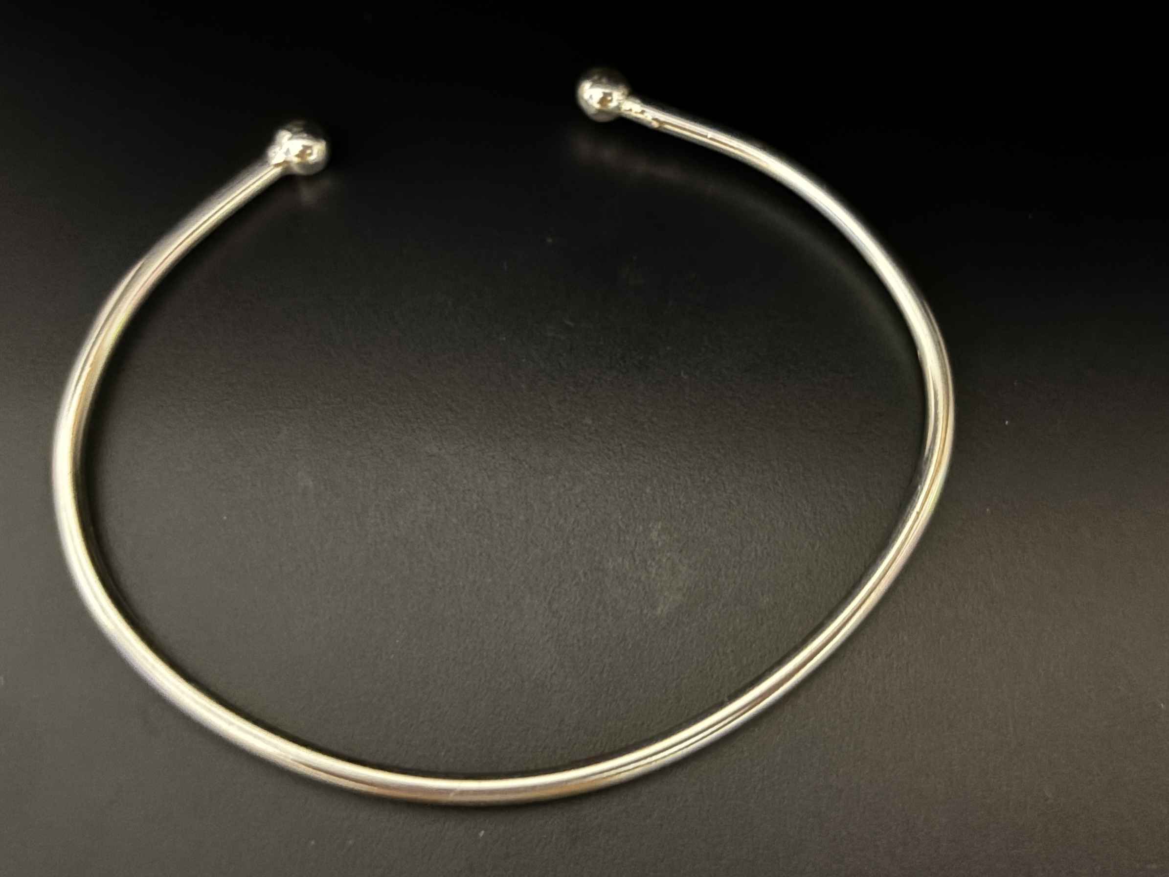 Solid Sterling Silver Open Bangle Bracelet