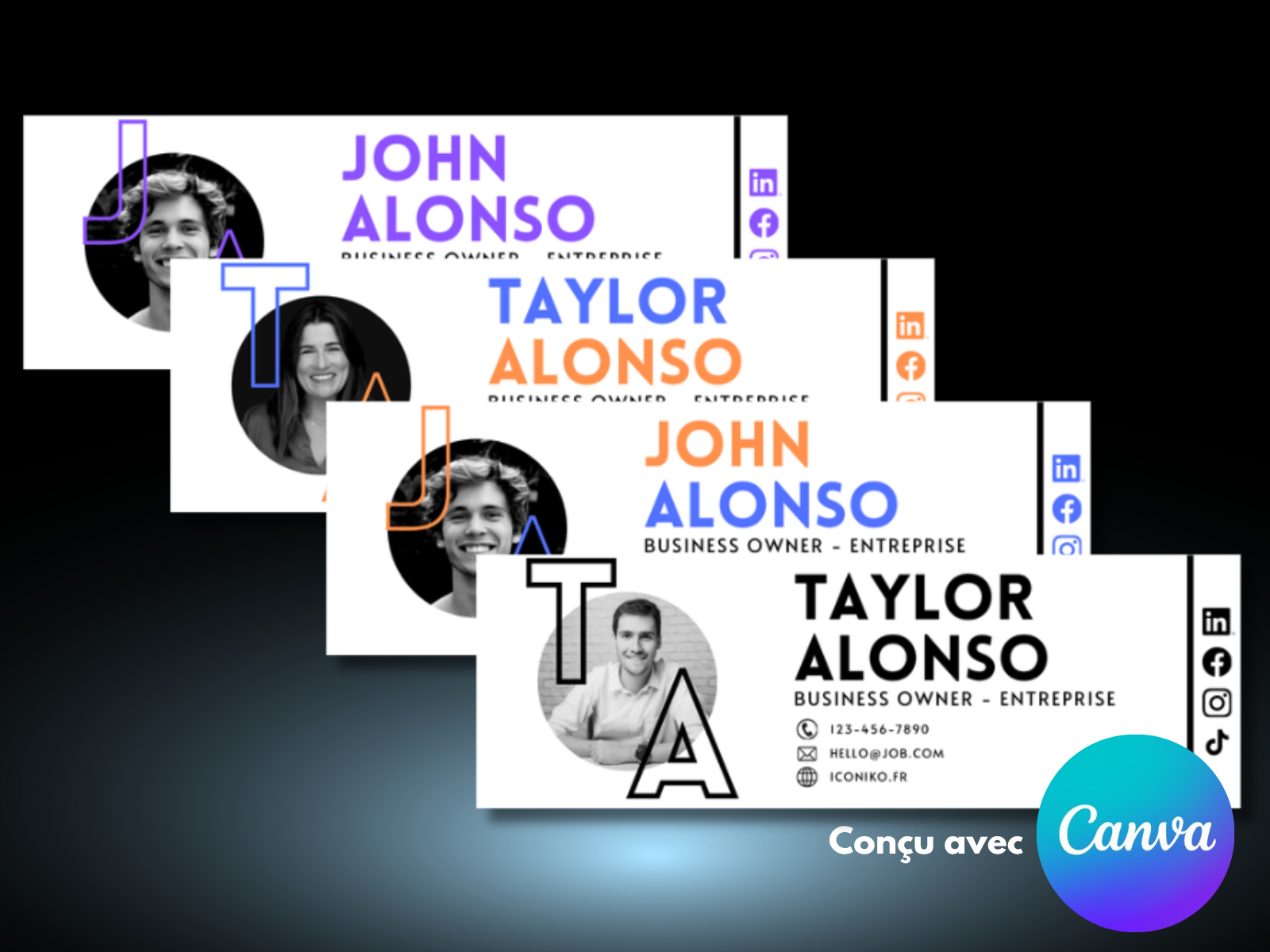 Modèle Signature Mail - MODERNE WHITE