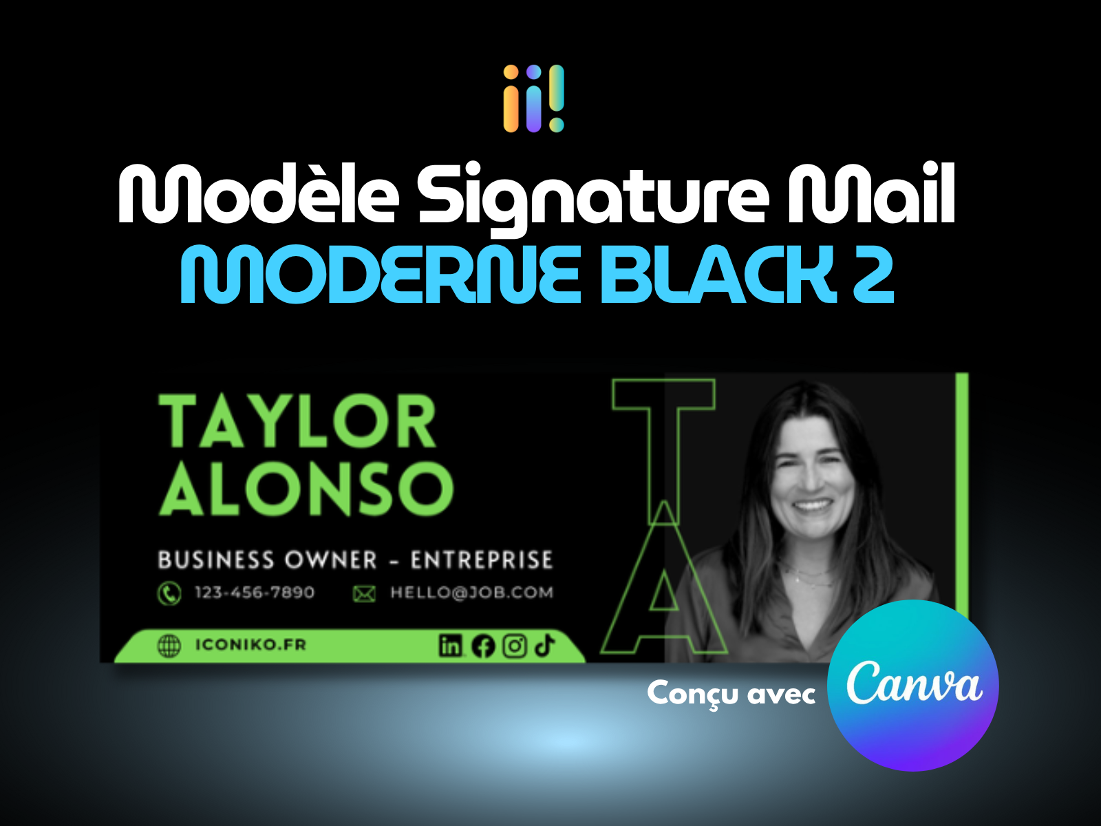 Modèle Signature Mail - MODERNE BLACK 2