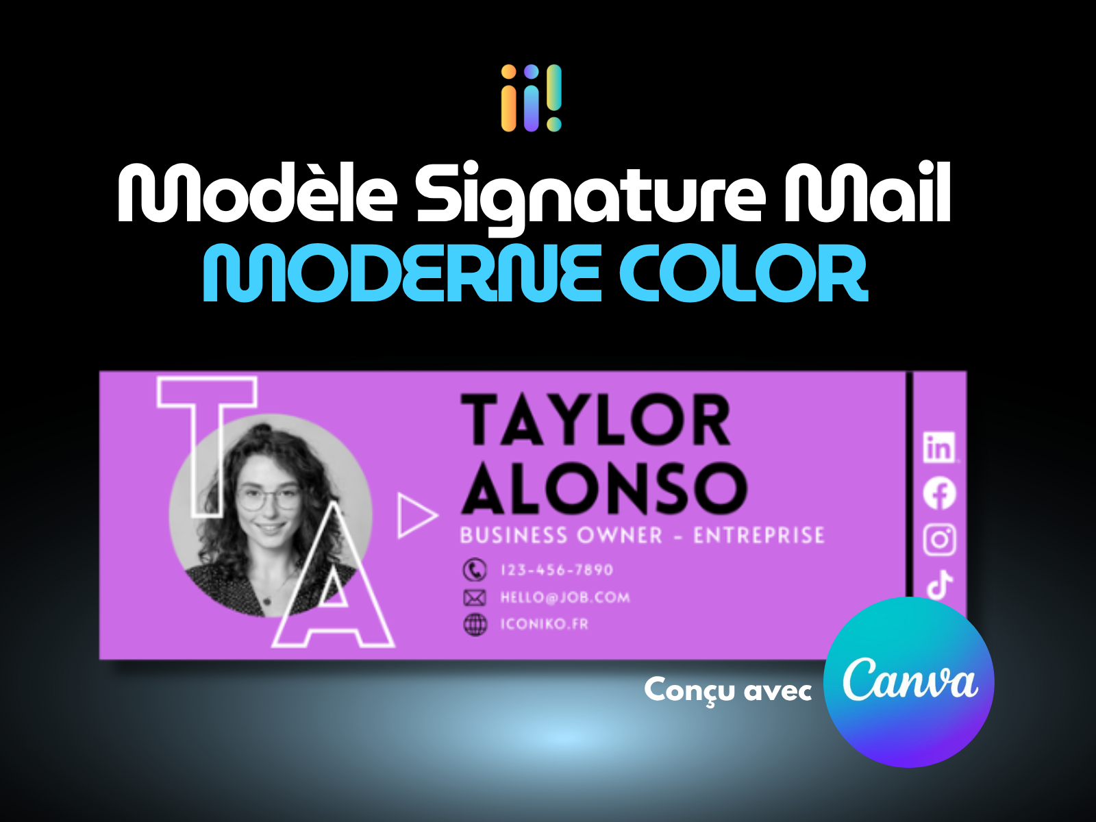 Modèle Signature Mail - MODERNE COLOR