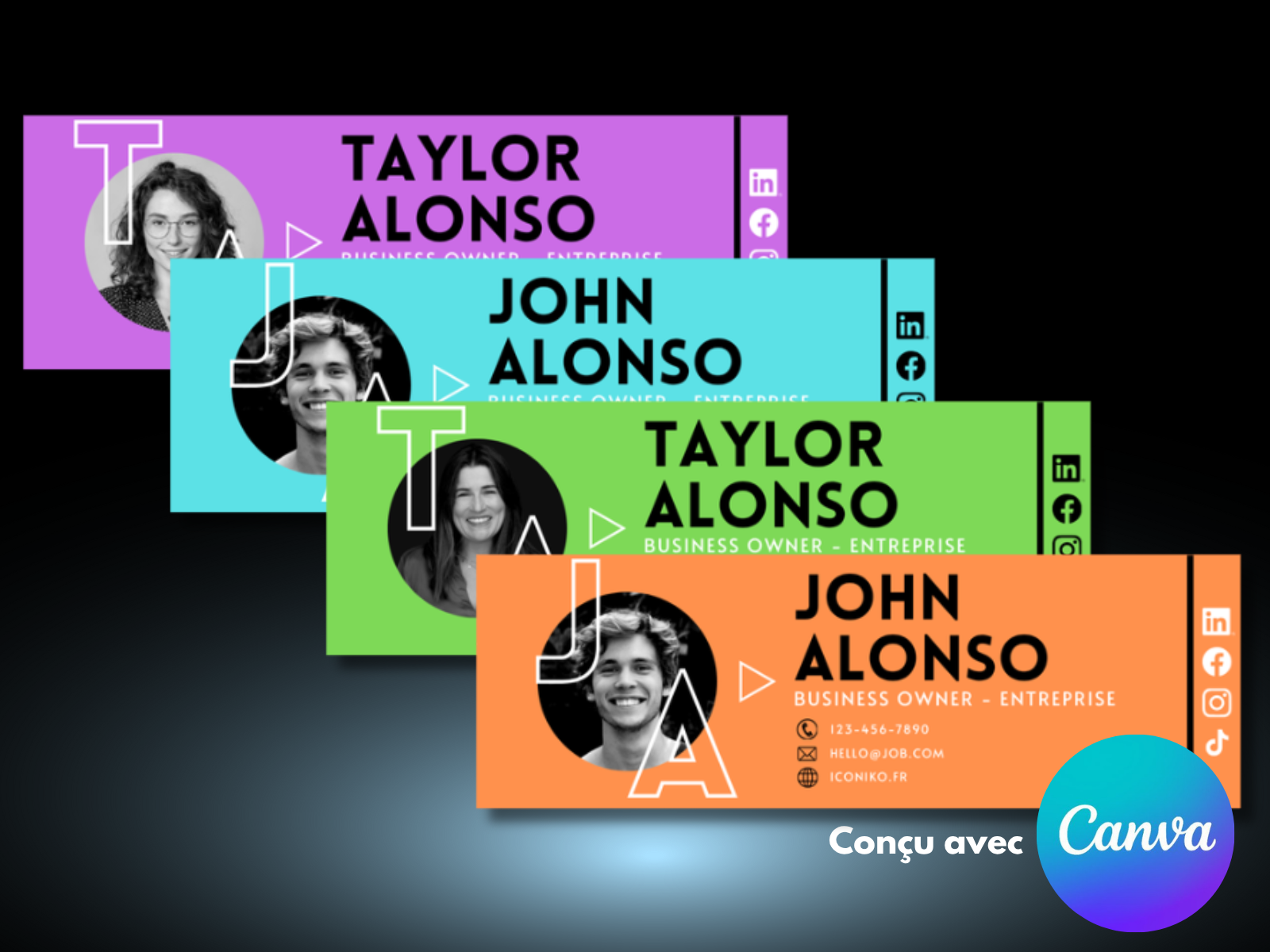 Modèle Signature Mail - MODERNE COLOR