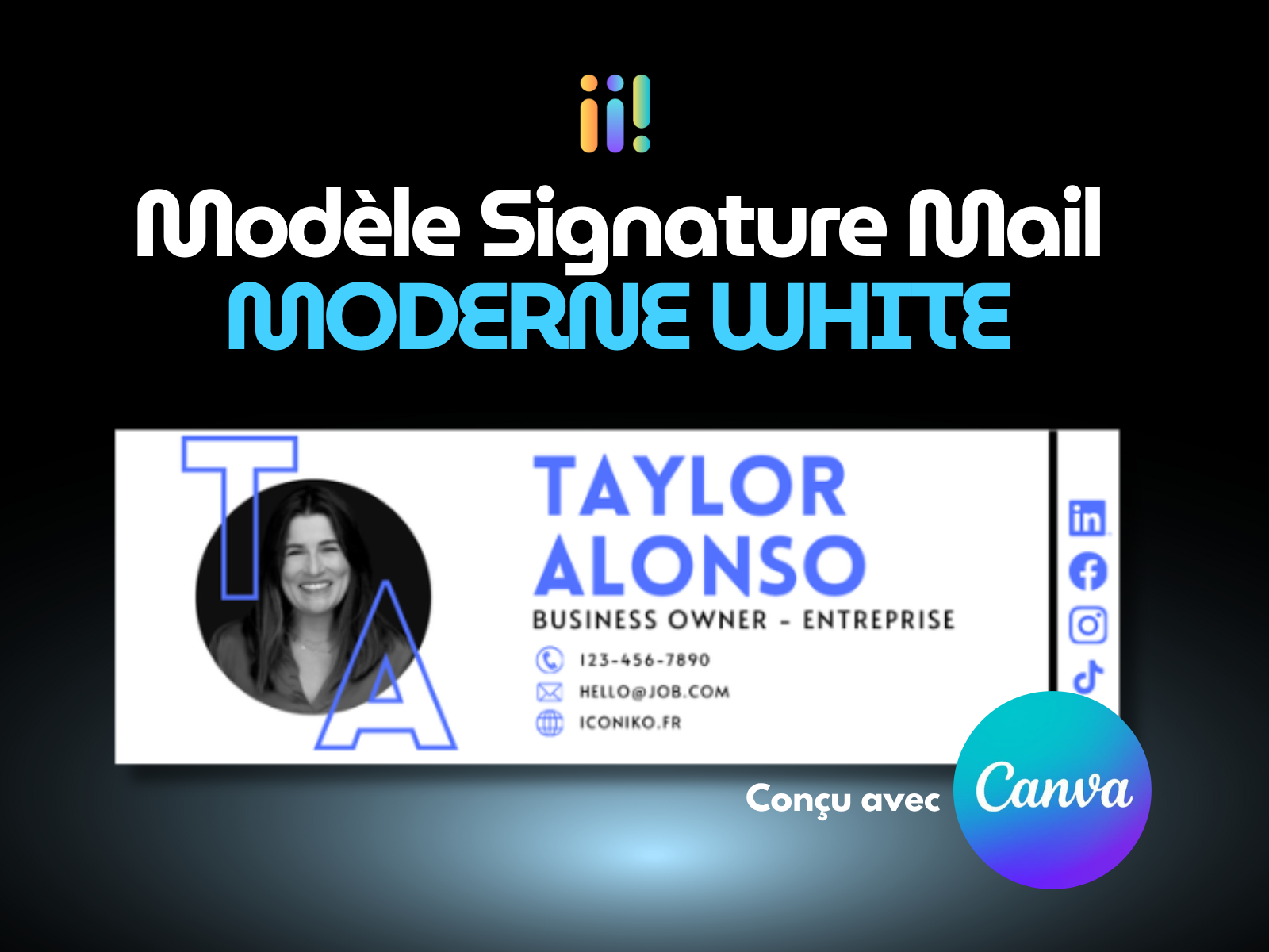 Modèle Signature Mail - MODERNE WHITE