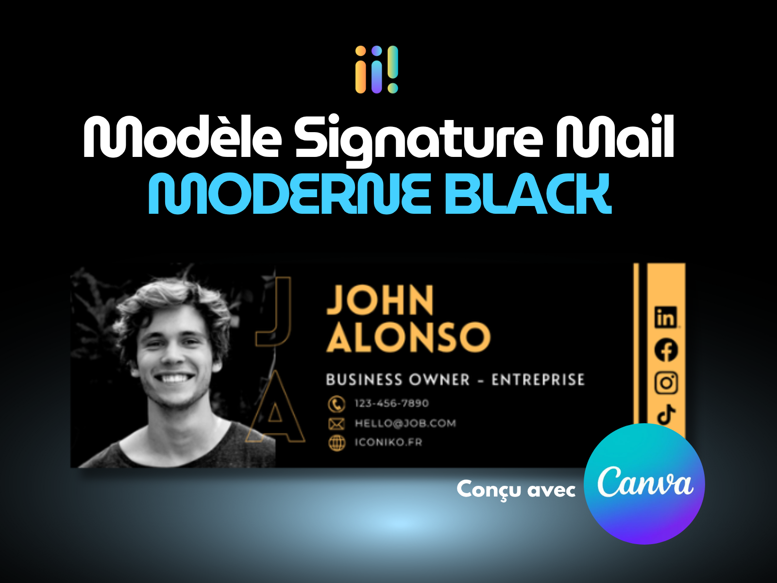 Modèle Signature Mail - MODERNE BLACK