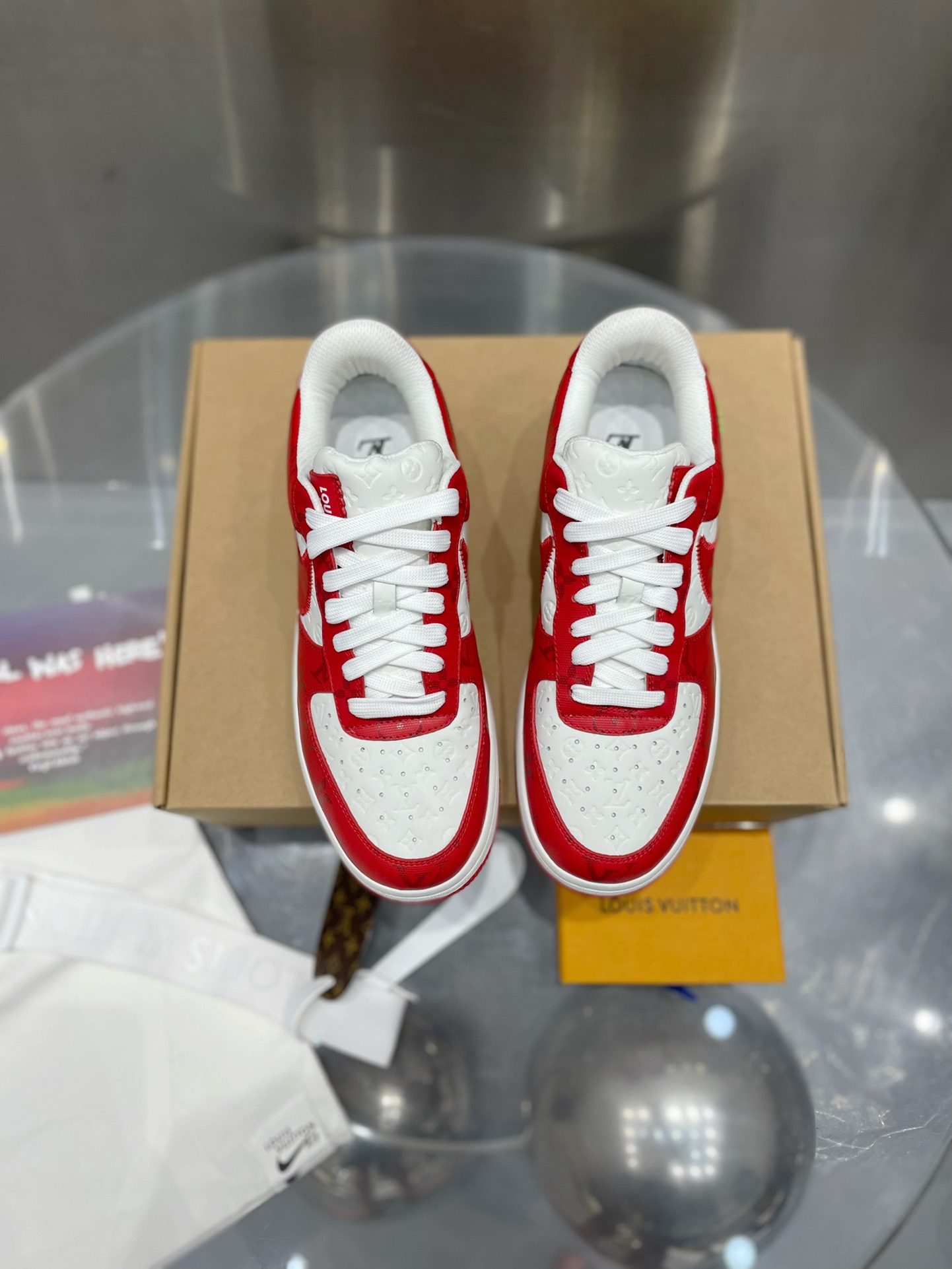 LV x AF1 Virgil Abloh Red White