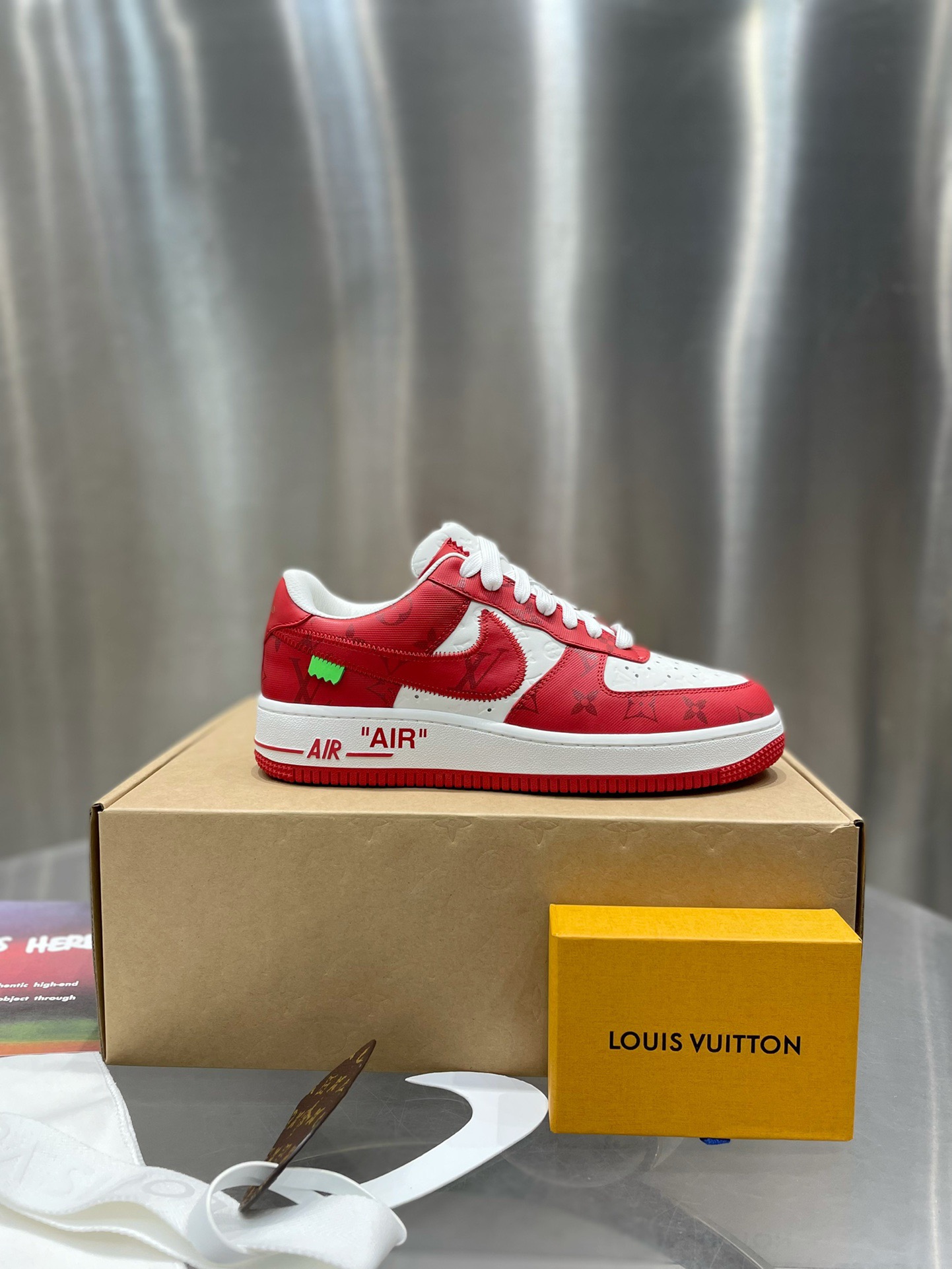 LV x AF1 Virgil Abloh Red White