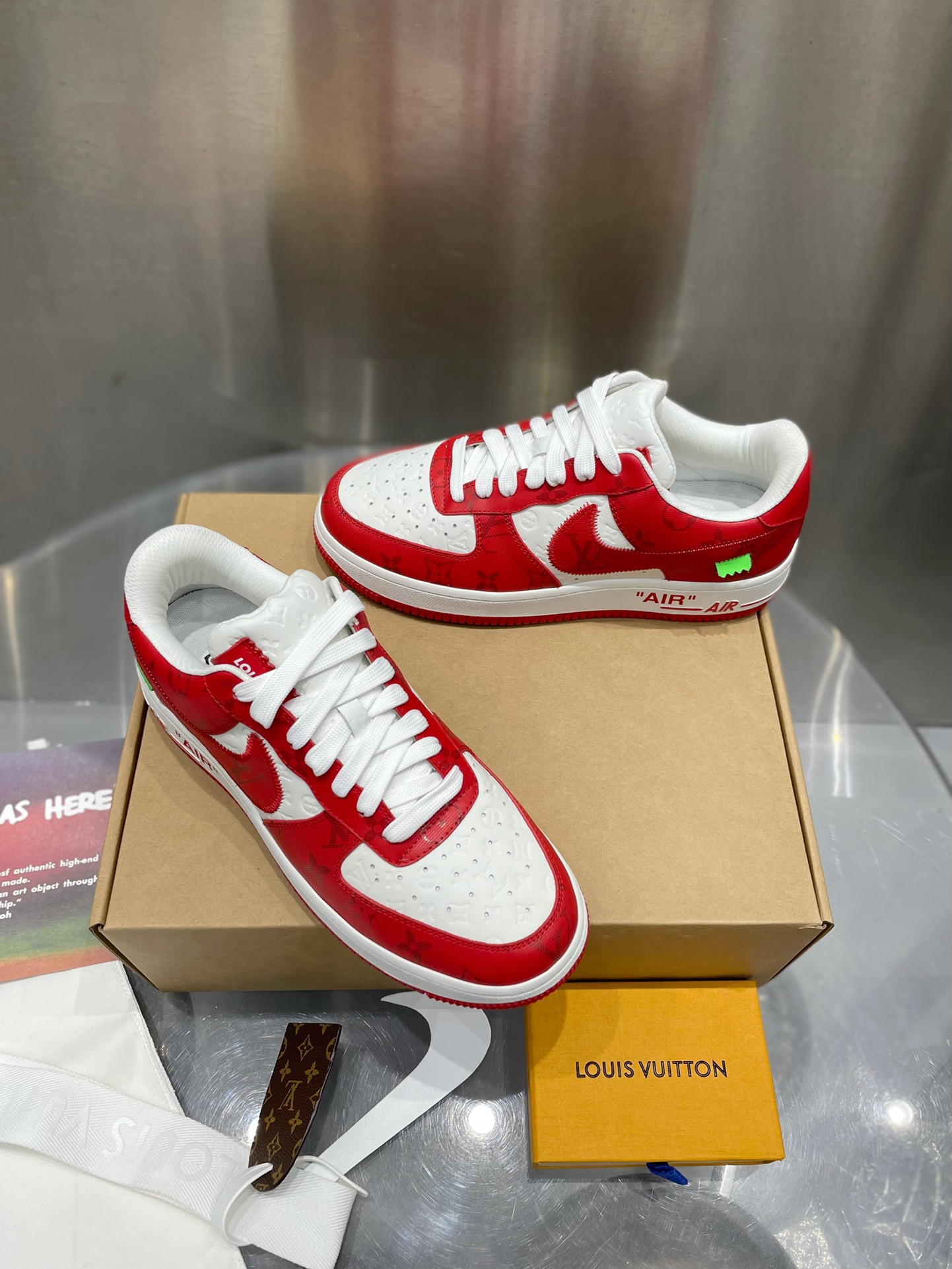 LV x AF1 Virgil Abloh Red White