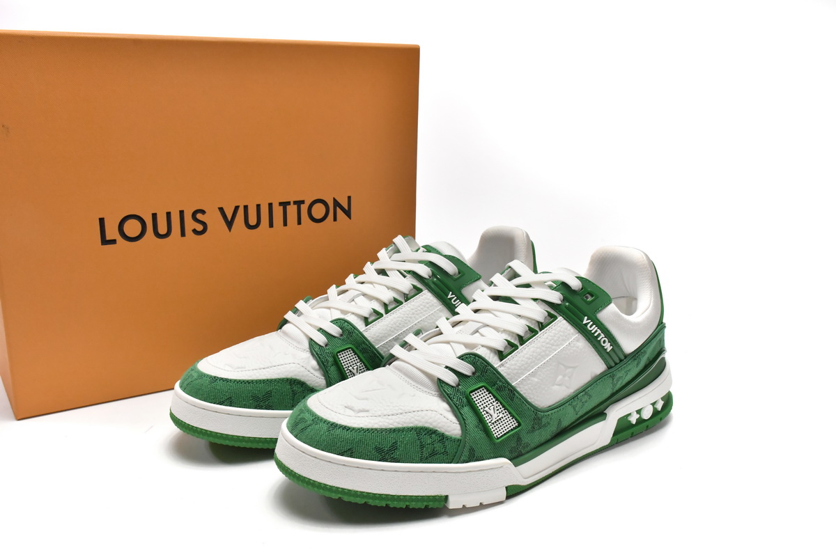 LV Trainer Low Monogram Denim Green