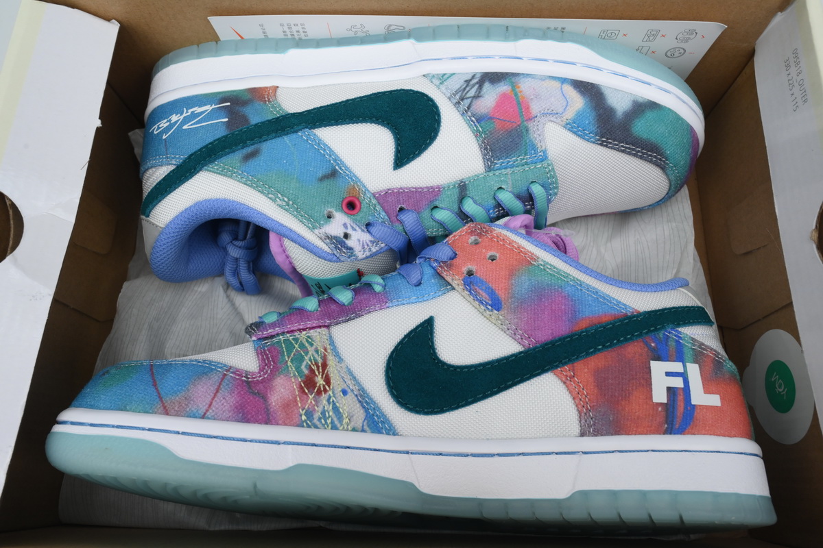 SB Dunk Low X Futura Laboratories 'Bleached Aqua'