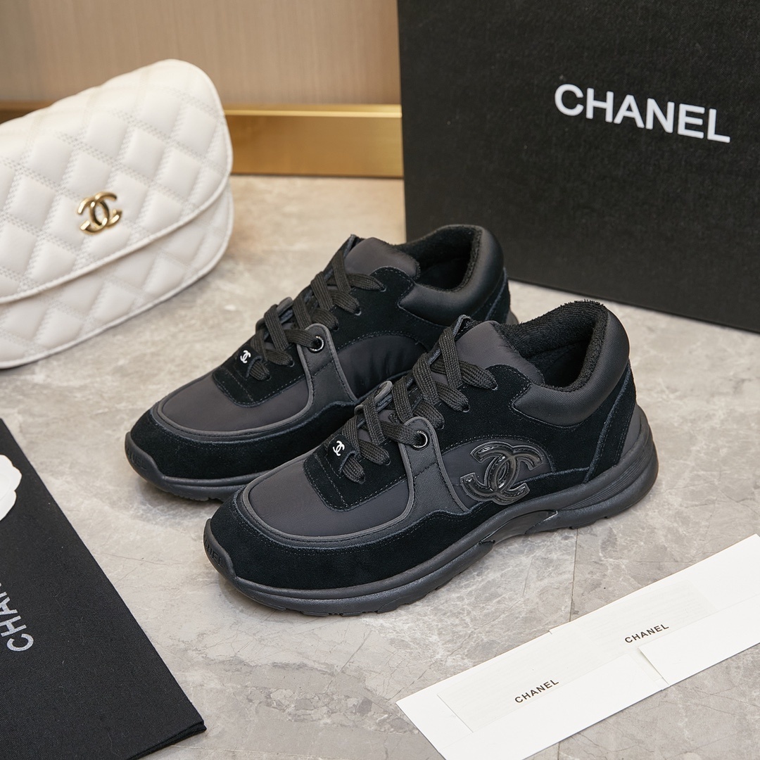 C*hanel Sneakers Triple Black