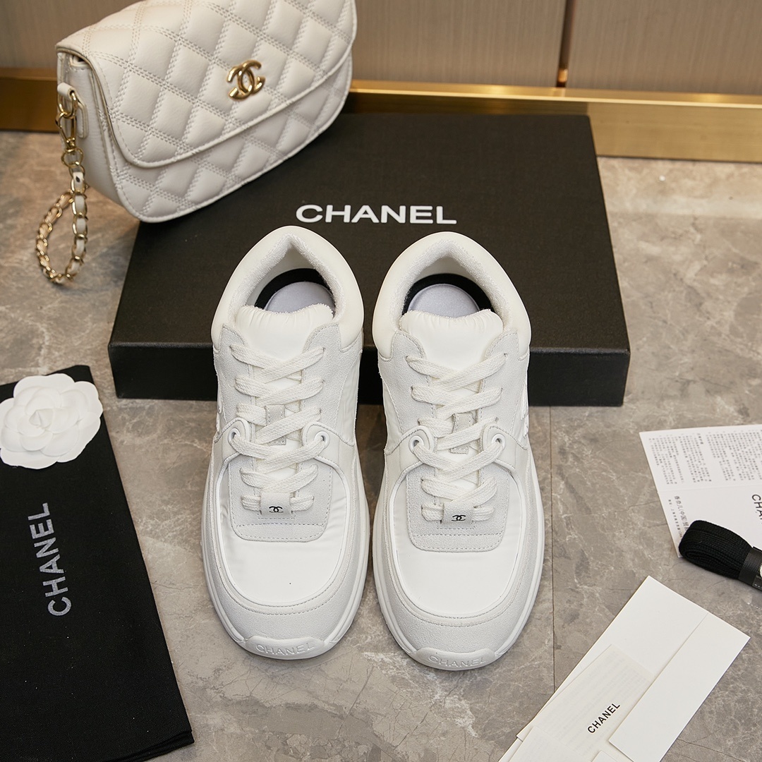 C*hanel Sneakers Triple White