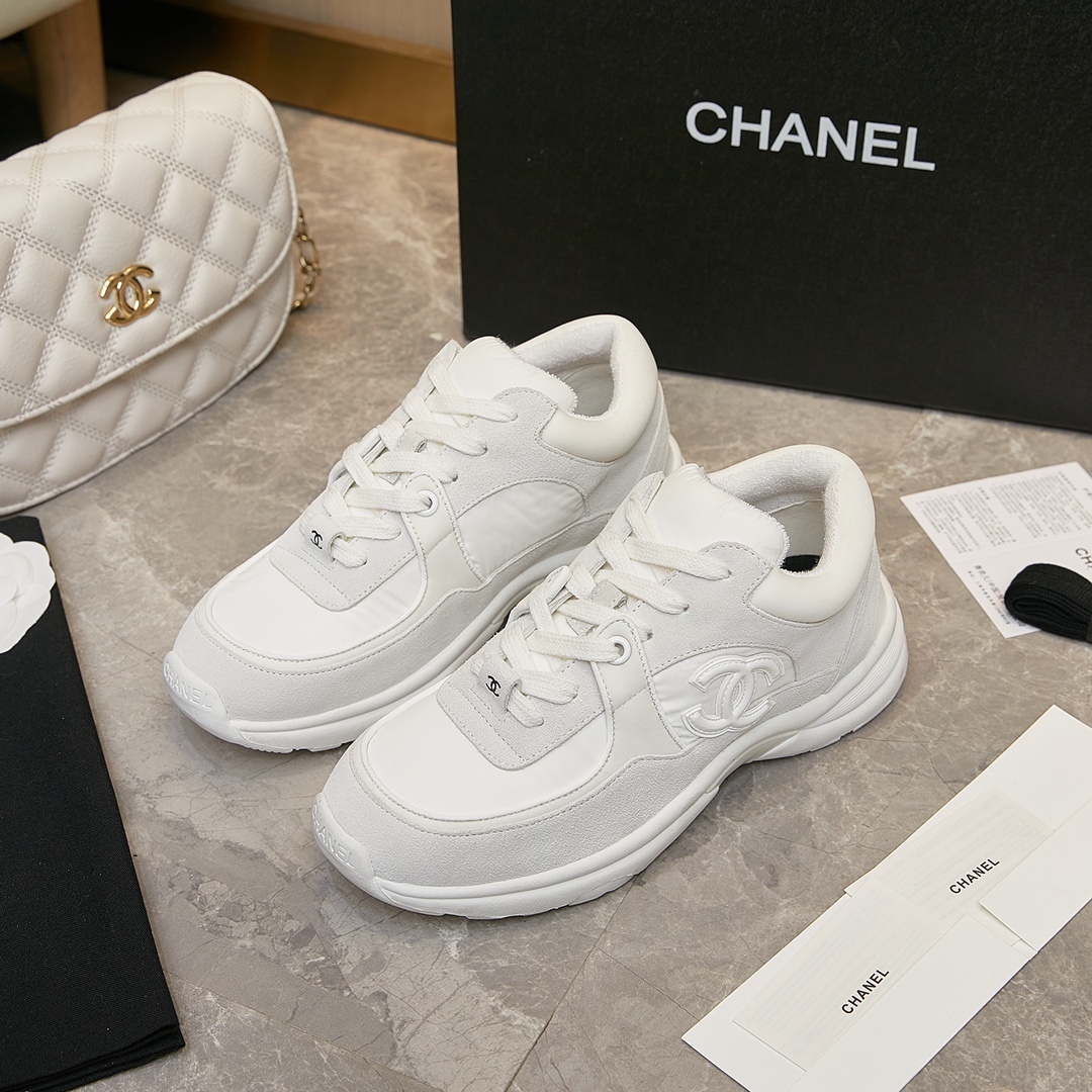 C*hanel Sneakers Triple White