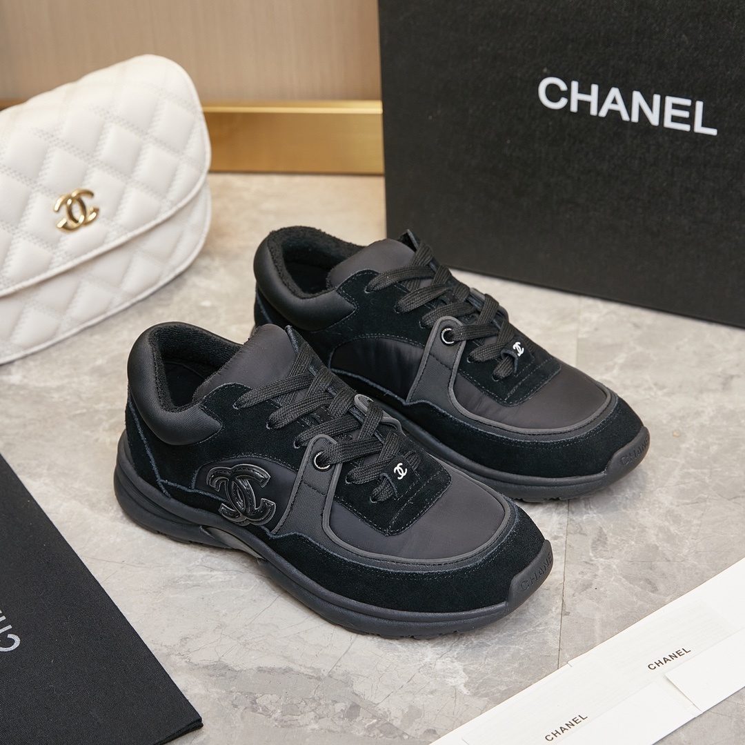 C*hanel Sneakers Triple Black