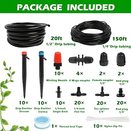 170FT Drip Irrigation System Kit