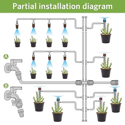 226FT Greenhouse Micro Drip Irrigation Kit 