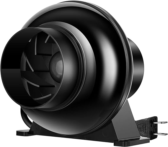 VIVOSUN D4 4 Inch 195 CFM Inline Duct Ventilation Fan HVAC Vent Blower