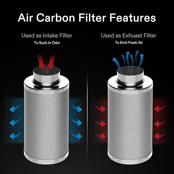 VIVOSUN 4 Inch Air Carbon Filter With Non-Insulated Flex Air Aluminum Ducting
